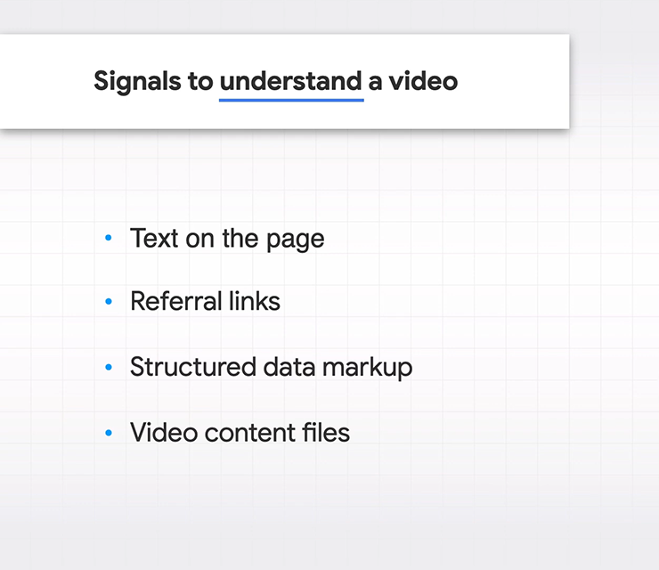 Các tín hiệu để Google hiểu video